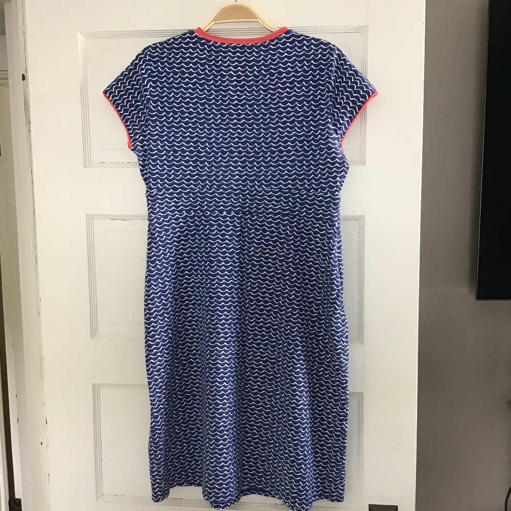 Boden Summer Dress Women’s 8 Petite Blue White Coral Like New - Picture 3 of 15